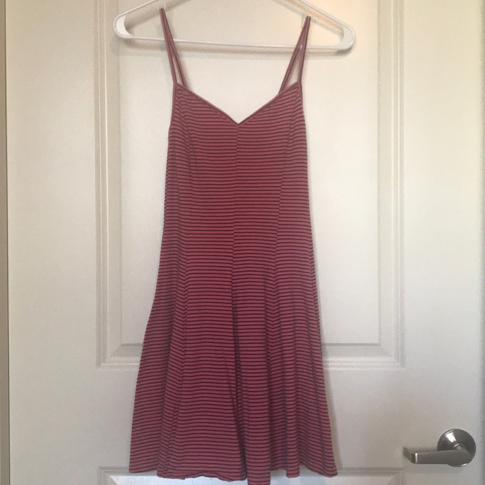 Black and pink striped sundress